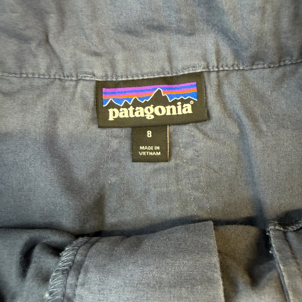 Patagonia Happy Hike Studio Pants Blue Gray Organic Cotton Blend Size 8 83086 - Picture 5 of 10